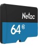 Карта памяти NETAC 64Gb MicroSD P500 + SD адаптер (NT02P500STN-064G-R)