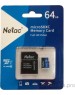 Карта памяти NETAC 64Gb MicroSD P500 + SD адаптер (NT02P500STN-064G-R)