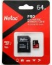 Карта памяти NETAC 64Gb MicroSD P500 + SD адаптер (NT02P500STN-064G-R)
