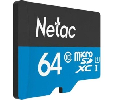 Карта памяти NETAC 64Gb MicroSD P500 + SD адаптер (NT02P500STN-064G-R)