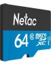 Карта памяти NETAC 64Gb MicroSD P500 + SD адаптер (NT02P500STN-064G-R)