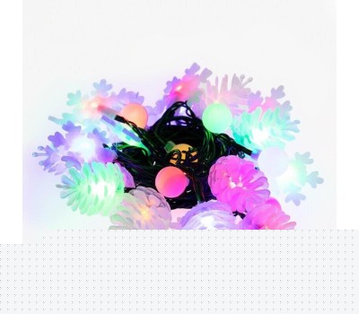 Гирлянда NEON-NIGHT (303-064) Гирлянда (ШАРИКИ, СНЕЖИНКИ, ЕЛОЧКИ) 30LED мульти, 4,4М с контролером