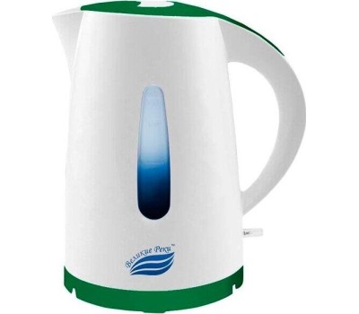 Чайник электрический ВЕЛИКИЕ РЕКИ Томь-1 белый/зеленый, 1,7 л