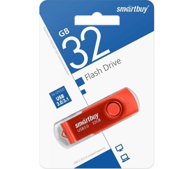 USB-флэш SMARTBUY (SB032GB3TWR) UFD 3.0/3.1 032GB Twist Red красный