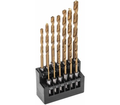 Сверло KRANZ (KR-91-0622) Набор сверл по металлу, 1,5-6,5мм (через 0,5мм, 3,2мм, 4,8мм), HSS, ТИТАН, шестигранный хвостовик, 13 шт.