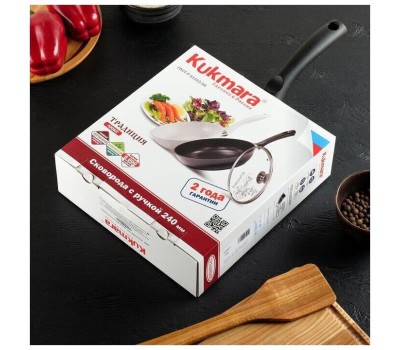 Сковорода KUKMARA с242а а/пр литая 24см стекл/кр