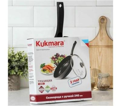 Сковорода KUKMARA с242а а/пр литая 24см стекл/кр