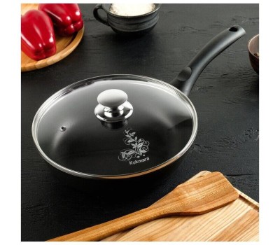 Сковорода KUKMARA с242а а/пр литая 24см стекл/кр