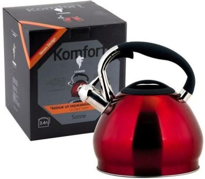 LEONORD Чайник из нерж.стали со свистком Sonne-3101R, объем - 3,4 л, окрашенный (002804)