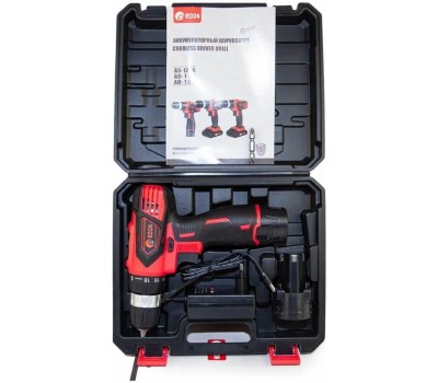 Дрель-шуруповёрт EDON AD-12CA черный/красный 22506 12В, 2аккум