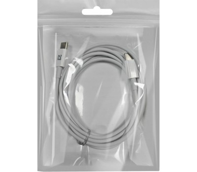 Кабель DEFENDER (87537) USB кабель F182 TypeC-TypeC 2м, белый
