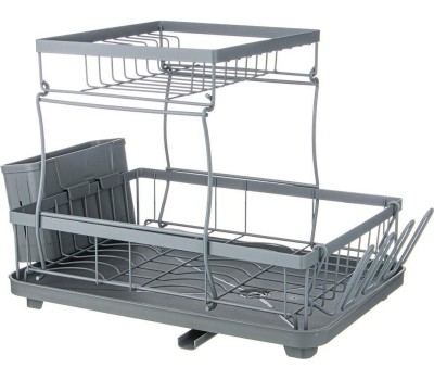 Сушилка для посуды AGNESS СУШИЛКА ДЛЯ ПОСУДЫ СЕРАЯ 43*30*31 СМ (КОР-6ШТ) 917-104