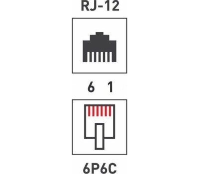 REXANT Разъем телефонный UTP, RJ-12 (6P6C), CAT 3