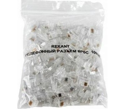 REXANT Разъем телефонный UTP, RJ-12 (6P6C), CAT 3