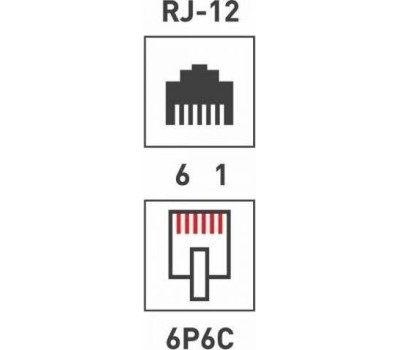 REXANT Разъем телефонный UTP, RJ-12 (6P6C), CAT 3