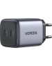 UGREEN Сетевое зарядное устройство CD294 (90573) Nexode 45W USB-C+USB-C PD GaN Fast Charger EU. Цвет: серый