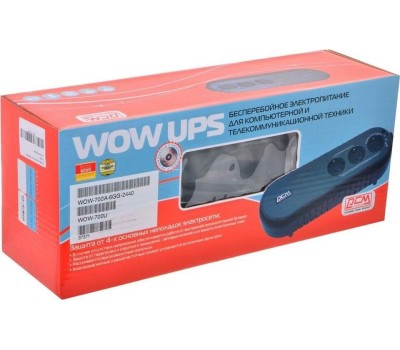 PowerCom WOW-700U ИБП {OffLine, 700VA / 350W, Tower, 3xEURO, USB} (37371)