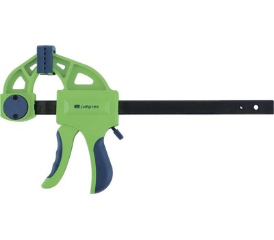 Струбцина СИБРТЕХ Струбцина F-образная, быстрозажимная, 150 х 70 х 360 мм, пластиковый корпус, фиксатор, двухкомпонентная рукоятка 20563