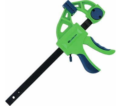 Струбцина СИБРТЕХ Струбцина F-образная, быстрозажимная, 150 х 70 х 360 мм, пластиковый корпус, фиксатор, двухкомпонентная рукоятка 20563