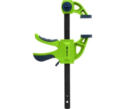 Струбцина СИБРТЕХ Струбцина F-образная, быстрозажимная, 150 х 70 х 360 мм, пластиковый корпус, фиксатор, двухкомпонентная рукоятка 20563