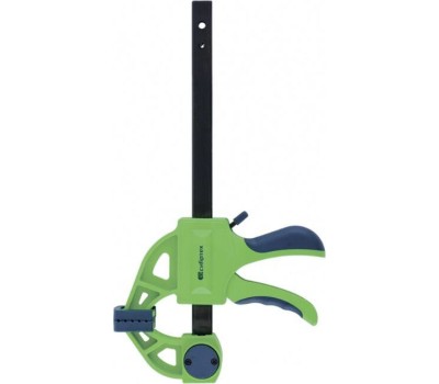 Струбцина СИБРТЕХ Струбцина F-образная, быстрозажимная, 150 х 70 х 360 мм, пластиковый корпус, фиксатор, двухкомпонентная рукоятка 20563