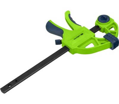 Струбцина СИБРТЕХ Струбцина F-образная, быстрозажимная, 150 х 70 х 360 мм, пластиковый корпус, фиксатор, двухкомпонентная рукоятка 20563