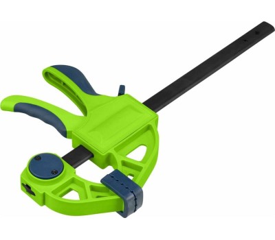 Струбцина СИБРТЕХ Струбцина F-образная, быстрозажимная, 150 х 70 х 360 мм, пластиковый корпус, фиксатор, двухкомпонентная рукоятка 20563