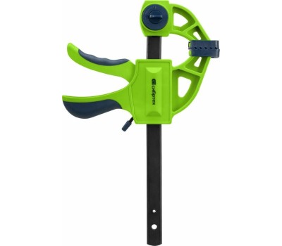 Струбцина СИБРТЕХ Струбцина F-образная, быстрозажимная, 150 х 70 х 360 мм, пластиковый корпус, фиксатор, двухкомпонентная рукоятка 20563