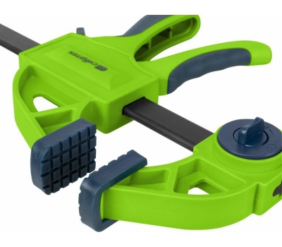 Струбцина СИБРТЕХ Струбцина F-образная, быстрозажимная, 150 х 70 х 360 мм, пластиковый корпус, фиксатор, двухкомпонентная рукоятка 20563