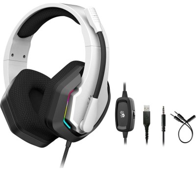 A4TECH Гарнитура игровая Bloody G260p, для компьютера, мониторные, проводные, белый / черный