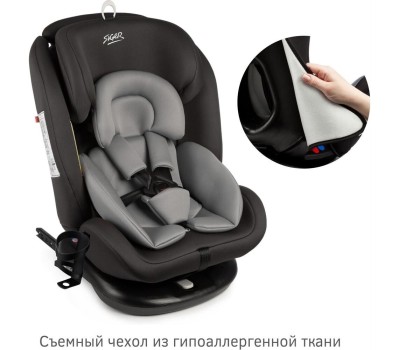 Автокресло детское SIGER УУД Престиж Isofix Lux гр.0+/I/II/III, графит