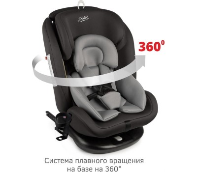 Автокресло детское SIGER УУД Престиж Isofix Lux гр.0+/I/II/III, графит