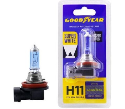 Лампа галогенная GOODYEAR Автолампа GY Н11 12V 55W PGJ19-2 Super White (блистер)
