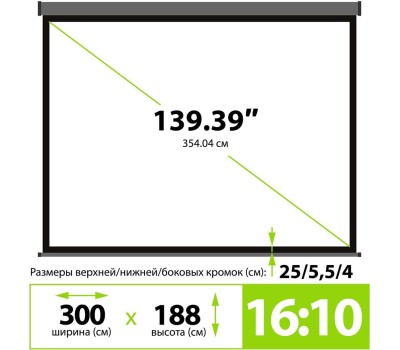 Экраны CACTUS Экран SIlverMotoExpert CS-PSSME-300X188-DG, 300х188 см, 16:10, настенно-потолочный темно-серый