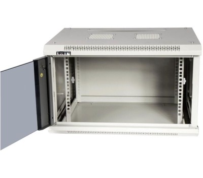 Электроника / Телекоммуникационные шкафы LANMASTER Шкаф коммутационный TWT-CBWPG-18U-6X8-GY настенный, стеклянная передняя дверь, 18U, 600x902x800 мм