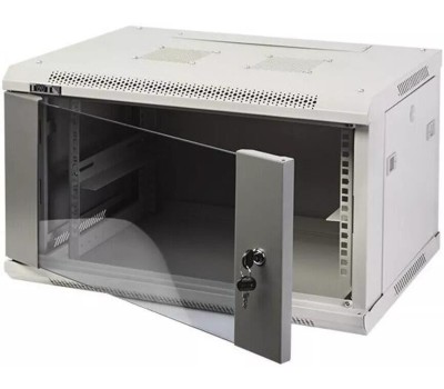 Электроника / Телекоммуникационные шкафы LANMASTER Шкаф коммутационный TWT-CBWPG-18U-6X8-GY настенный, стеклянная передняя дверь, 18U, 600x902x800 мм