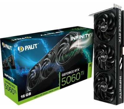 Видеокарта PALIT Видеокарта NVIDIA GeForce RTX 5060TI PA-RTX5060TI INFINITY 3 16ГБ Infinity 3, GDDR7, Ret [ne7506t019t1-gb2061s]