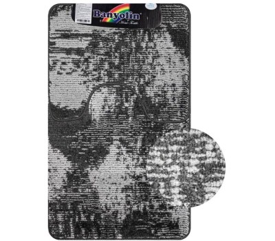 САНАКС - Коврик в ванную КЛАССИК УНИ 202308, двойной СЕРЫЙ, 55х90 + 45х55 см, 100% полиэстер 00357