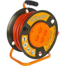 Удлинители GLANZEN EB-50-008, на катушке, б/з, 4 роз - 50м