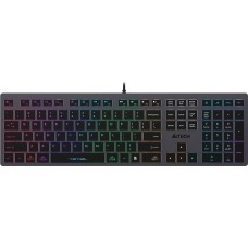 Клавиатура A4TECH Клавиатура Fstyler FX60, проводная, USB, ножничная, серый [fx60 grey / neon]