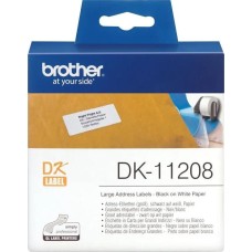 Картридж BROTHER Картридж DK11208, 38мм, черный шрифт, белый фон, 36м, DK11208