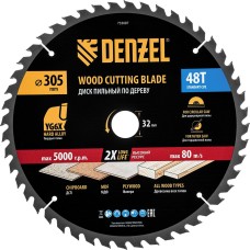 DENZEL Пильный диск по дереву ф305 х 32 мм, 48 зубьев 733687