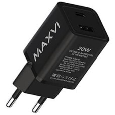 MAXVI СЗУ A354PD 20W, 1xUSB-A, 1xUSB-C, black
