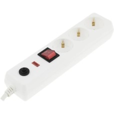 IEK Сетевой фильтр СФ-03К 1.5м (3 розетки) белый (коробка)
