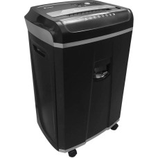 HELEOS Шредер УМ35-4 черный (секр.P-4) фрагменты 23лист. 35лтр. скрепки скобы пл.карты CD