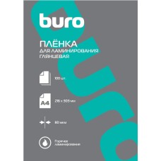 BURO Пленка для ламинирования 80мкм A4 (100шт) глянцевая 216x303мм