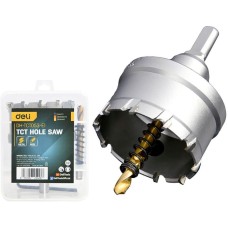 DELI Коронка по металлу твердосплавная с центрирующим сверлом DH-TCT053-E1 диаметр 53мм, шестигранный хвостовик