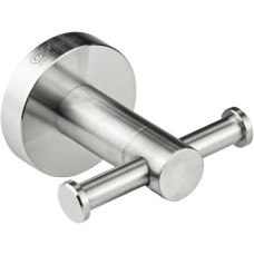 GFmark - Крючок двойной, из нержавеющей стали, с круглым основанием, цвет САТИН. 80114