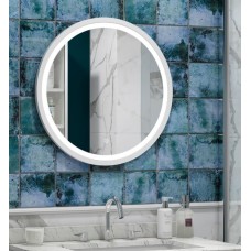 САНАКС - Зеркало Ø600 мм, сенсорное, с внутренней ЛЭД подсветкой, белое обрамление, круглое 45241