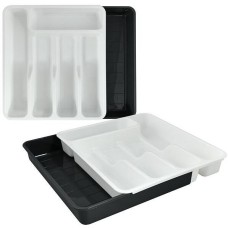 MULTIDOM Лоток раздвижной для столовых приборов (белый/серый) 33х29,5х5,3 см 740 618